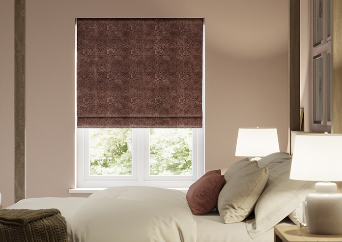 William Morris At Home Marigold Velvet, Berry - Twist&Fit Roman Blind - Image 3